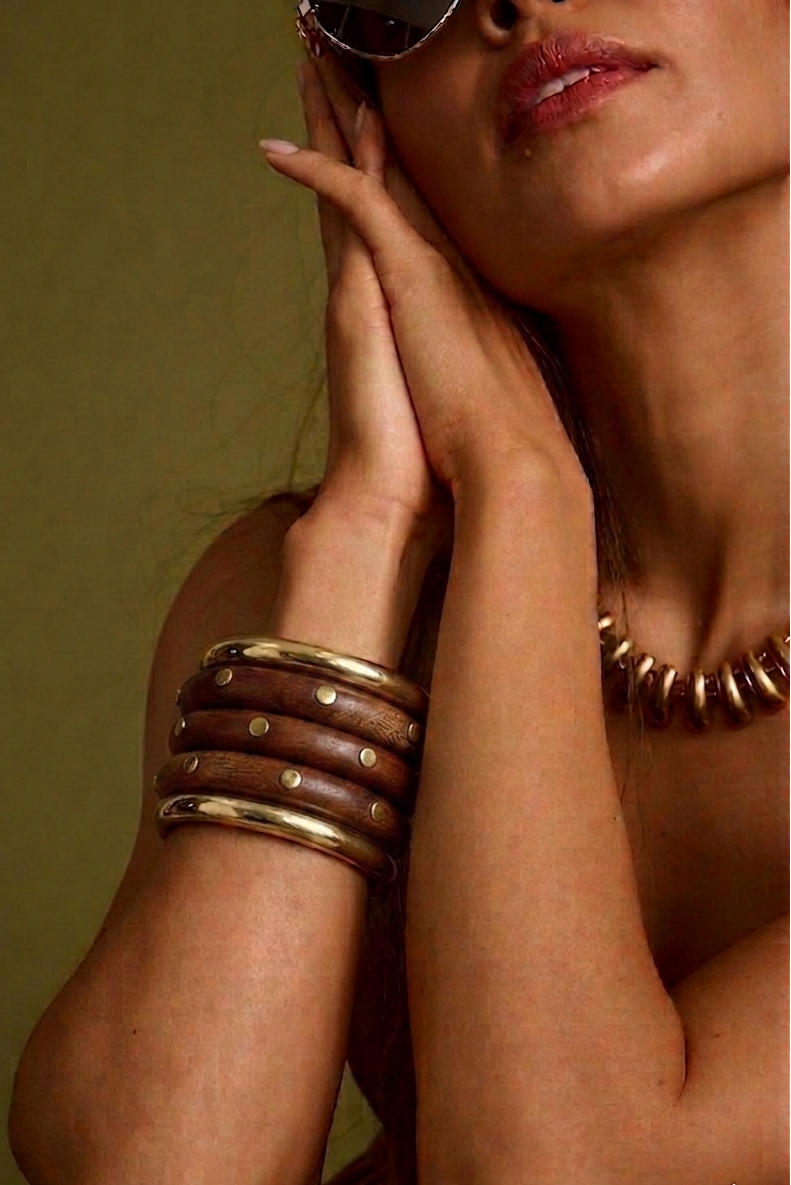 Wooden Statement Stack Bangles
