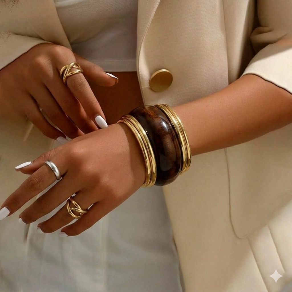 Brown Chunky Stack Bangles