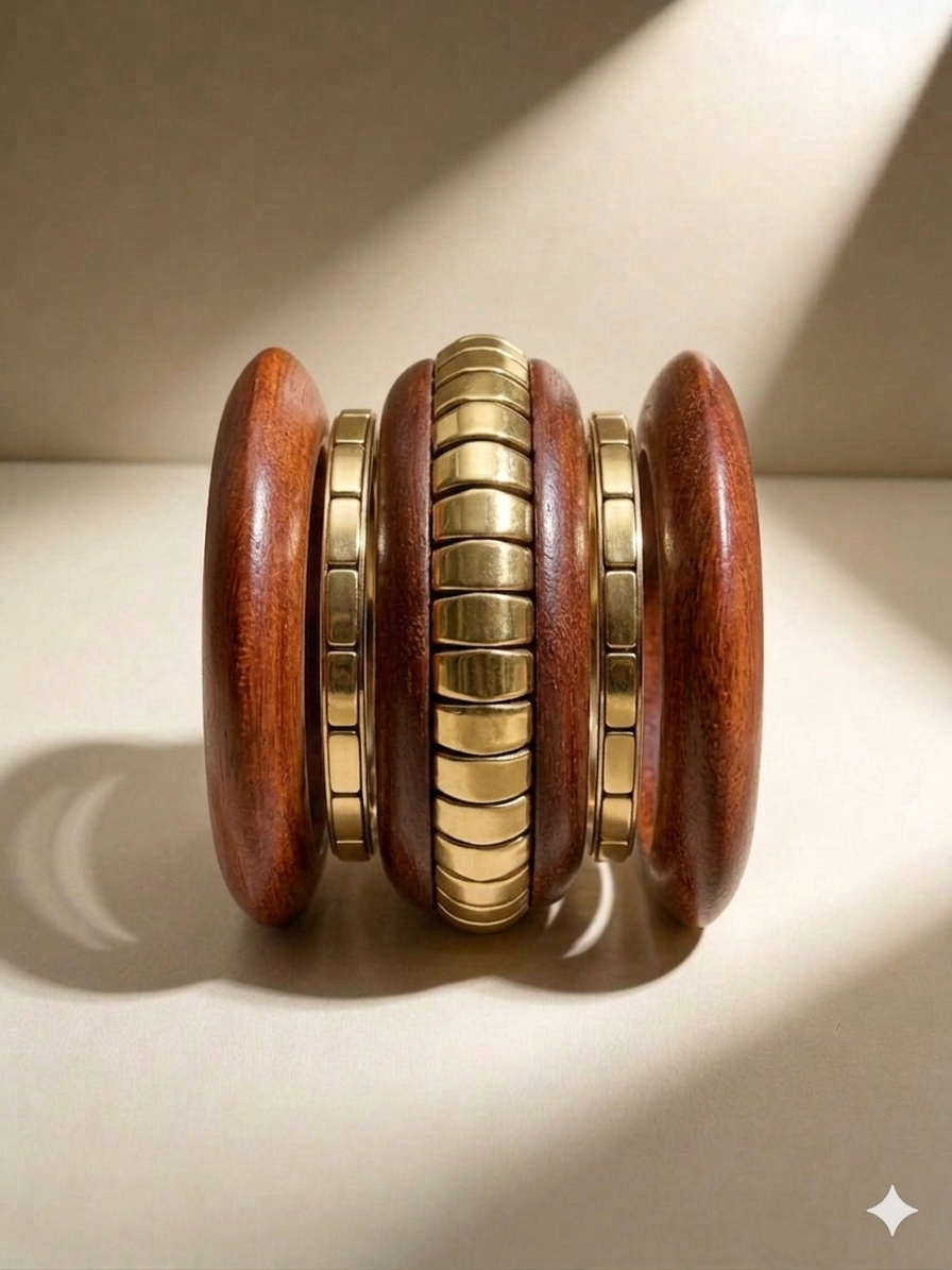 Wooden Chunky Layer Bangles