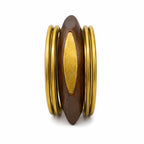 Minimal Wooden Gold Bangle Stack